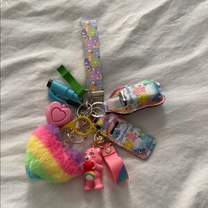 Colorful Care Bears Keychain Set